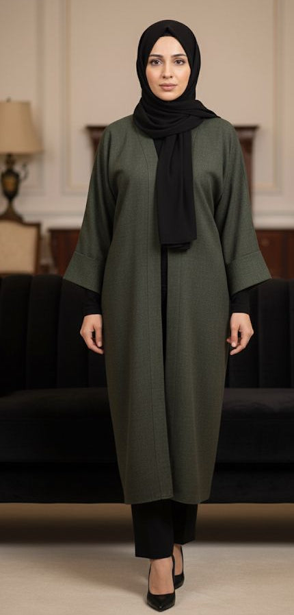 Long sleeve cardigan, wrinkle free ,with hidden button