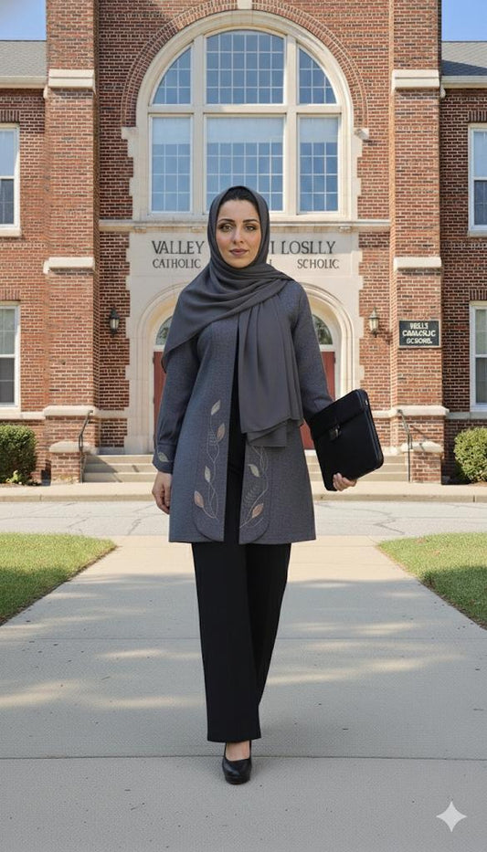 Cardigan, lightweight, wrinkle -free Embroidered cardigan